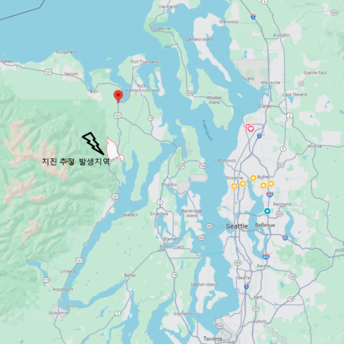 4.0 지진 시애틀 근처에서 발생, 에드몬즈등 여러지역에서 진동 느껴