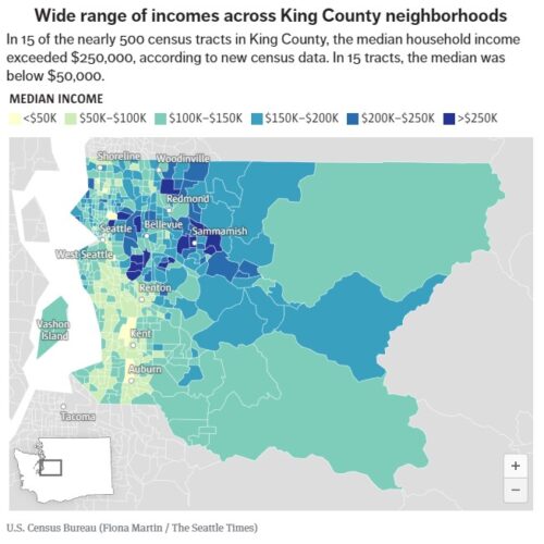 시애틀, 고소득과 저소득 동네 간 큰 격차 나타나