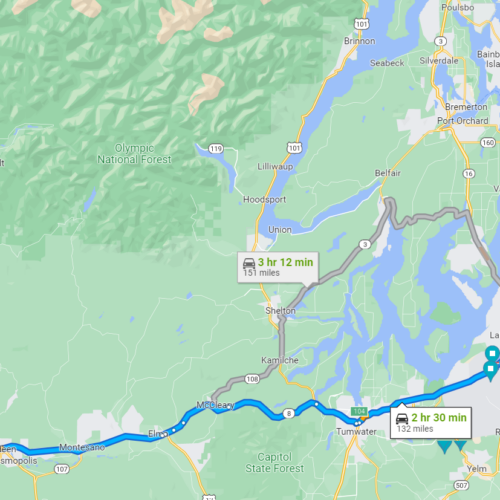 오션 쇼어스(Ocean Shores), 워싱턴주의 서쪽 끝 바다