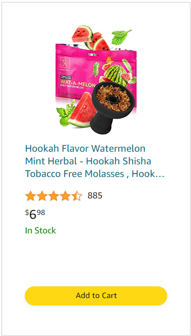Hookah Flavor Watermelon Mint Herbal - Hookah Shisha Tobacco Free Molasses , Hookah Tobacco &amp; Nicotine Free with Real Organic Shisha Hookah Flavors 100 Gram - 3.5 ounce Watermelon Ice Hookah Molasses.png