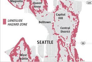 시애틀 지진시 산사태 피해 건물 10,000여채