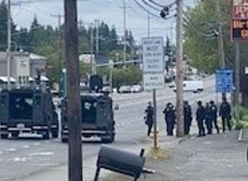 린우드 전당포에 침입한 한 남성 잡으려 스왓팀 출동, 화학물질 뿌려