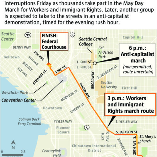 메이데이(May Day) 시위로 교통체증예상..